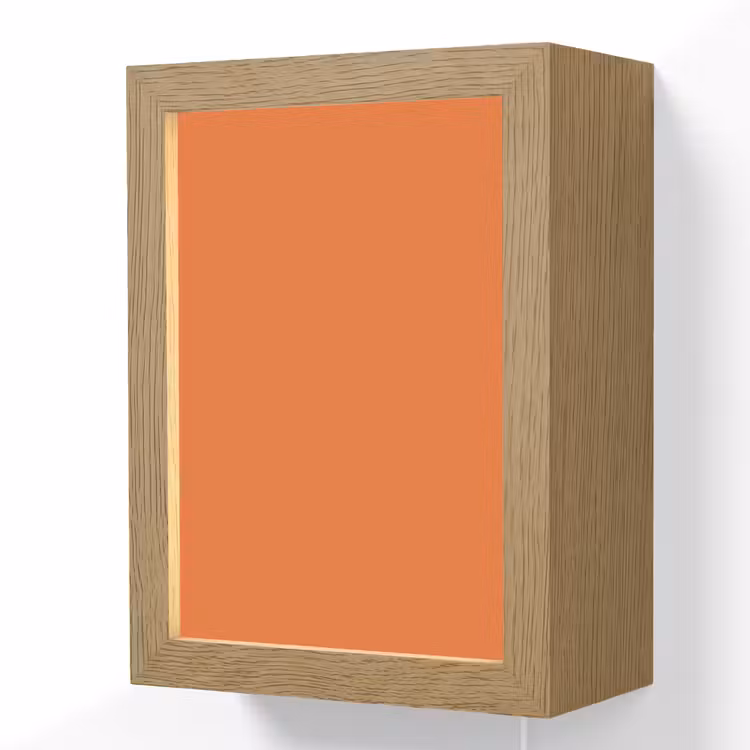Burnt - Sienna - Oranje Light Box met kabel (Wandlamp) klein 929 -3d