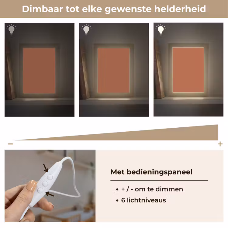 Burnt - Sienna - Oranje Light Box met kabel (Wandlamp) klein 929 -USP_dimbaarNL