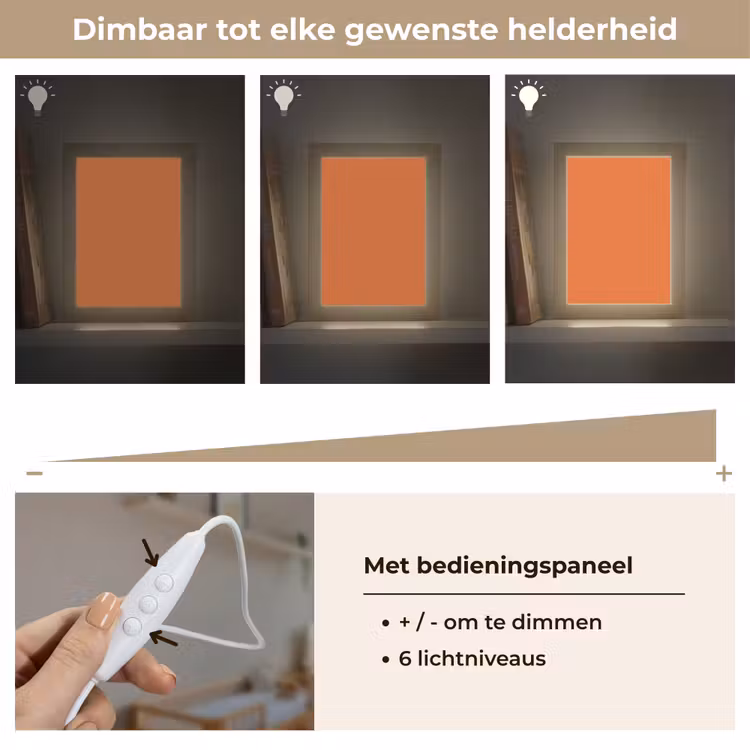 Burnt - Sienna - Oranje Light Box met kabel (Wandlamp) klein 929 -USP_dimbaarNL