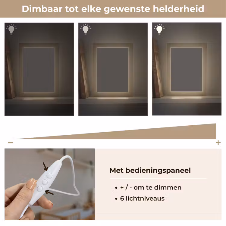 Charcoal - Grijs- Grey Light Box met kabel (Wandlamp) klein 929 -USP_dimbaarNL