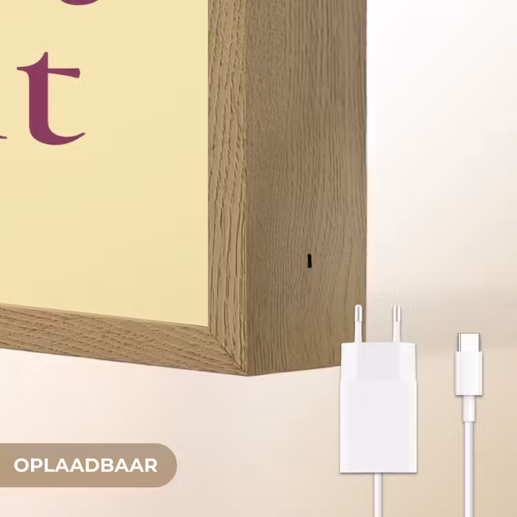 Cherish every moment - Cocktailglas - Geel Light Box met batterij (Wandlamp) middel -USP_websiteoplaadbaarNL