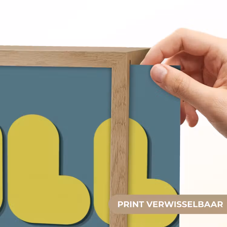 Chill out - Geel - Blauw Light Box met batterij (Wandlamp) middel -USP_websiteprintNL