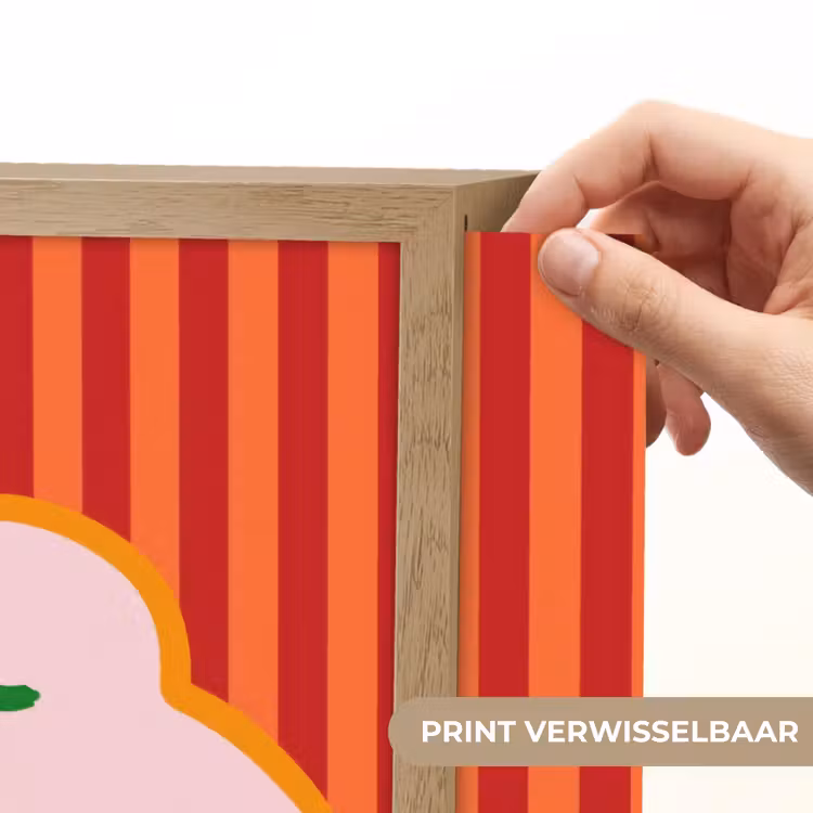 Ciao bella - Tekstwolk - Strepen - Oranje Light Box met batterij (Wandlamp) middel -USP_websiteprintNL