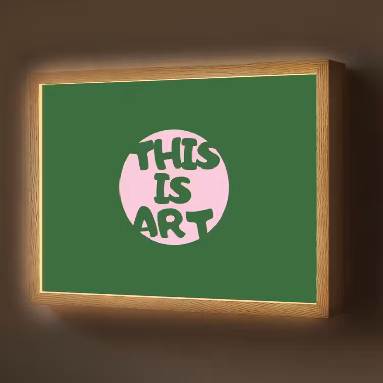 Cirkel - Roze - Tekst - Art Light Box met batterij (Wandlamp) middel -z3d_website