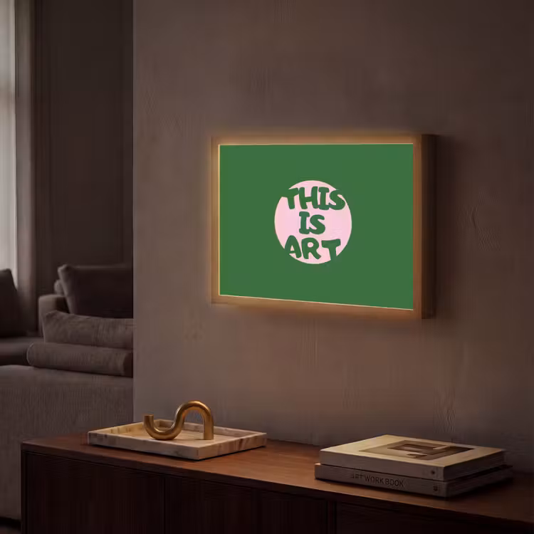 Cirkel - Roze - Tekst - Art Light Box met batterij (Wandlamp) middel -sfeer1
