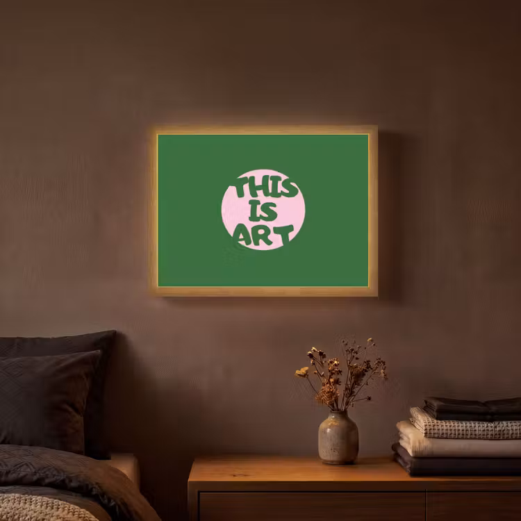 Cirkel - Roze - Tekst - Art Light Box met batterij (Wandlamp) middel -sfeer4