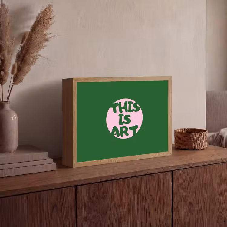 Cirkel - Roze - Tekst - Art Light Box met batterij (Wandlamp) middel -sfeer2