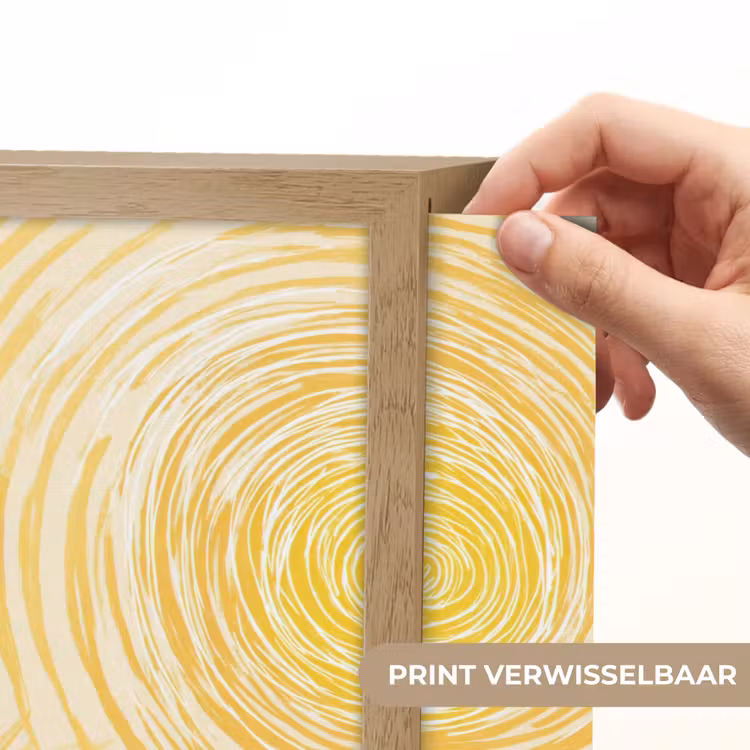 Cirkels - Abstract - Artistiek - Geel Light Box met batterij (Wandlamp) middel 907 -USP_websiteprintNL
