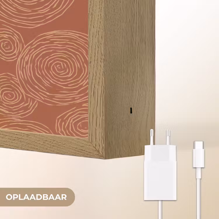 Cirkels - Abstract - Artistiek - Terracotta Light Box met batterij (Wandlamp) middel 907 -USP_websiteoplaadbaarNL