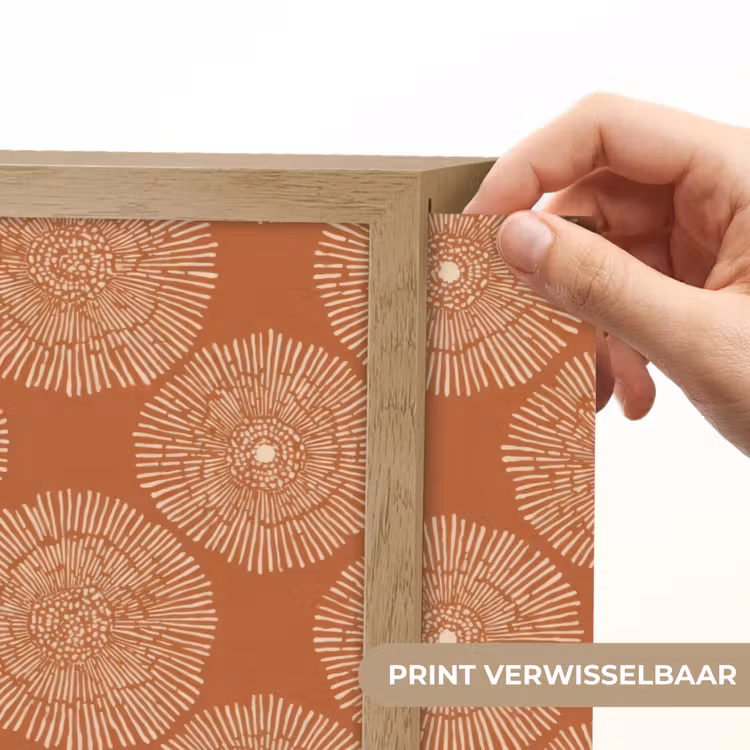 Cirkels - Grafisch - Patroon - Terracotta Light Box met batterij (Wandlamp) middel 907 -USP_websiteprintNL