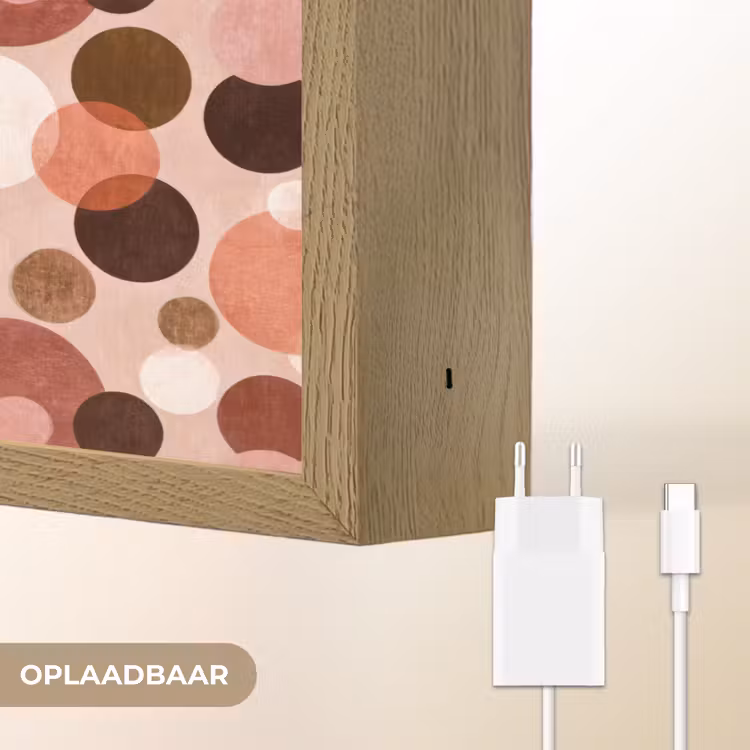 Cirkels - Modern - Kleurrijk Light Box met batterij (Wandlamp) middel 907 -USP_websiteoplaadbaarNL