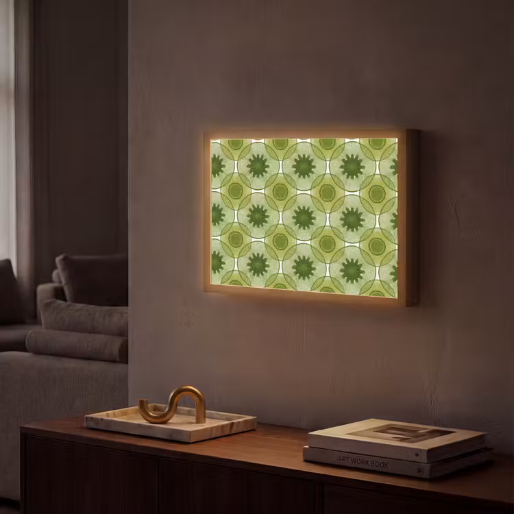 Cirkels - Patroon - Groen Light Box met batterij (Wandlamp) middel 907 -sfeer1