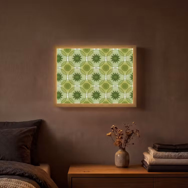 Cirkels - Patroon - Groen Light Box met batterij (Wandlamp) middel 907 -sfeer4
