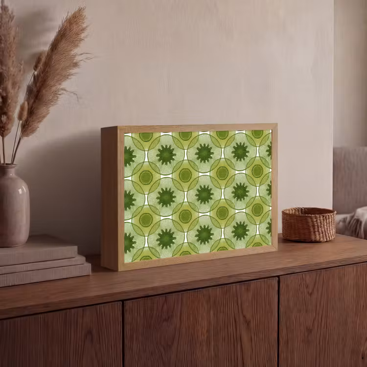 Cirkels - Patroon - Groen Light Box met batterij (Wandlamp) middel 907 -sfeer2