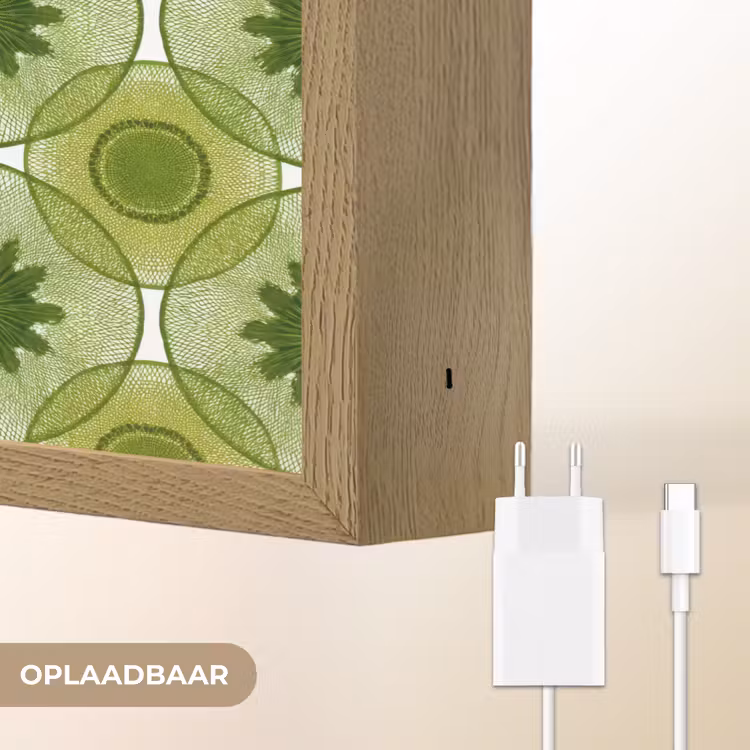 Cirkels - Patroon - Groen Light Box met batterij (Wandlamp) middel 907 -USP_websiteoplaadbaarNL