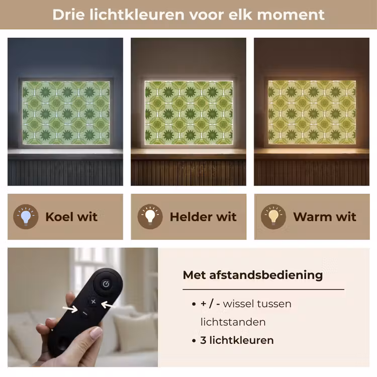 Cirkels - Patroon - Groen Light Box met batterij (Wandlamp) middel 907 -USP_lichtkleurNL