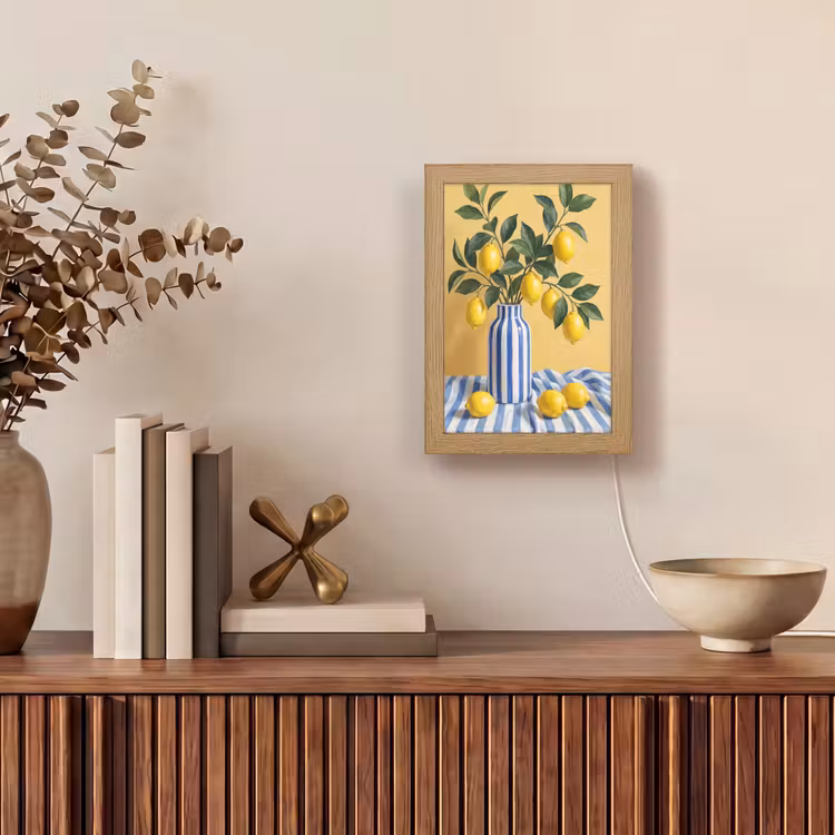 Lightbox - Wandlamp - Citroen - Stilleven - Modern - Citroen - Stilleven - Modern Light Box met kabel (Wandlamp) klein