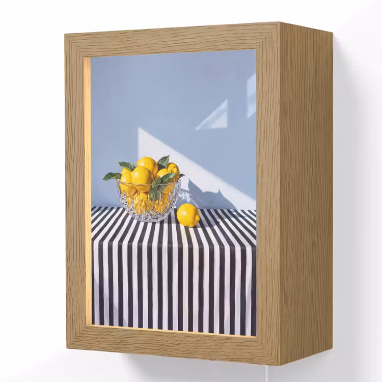 Lightbox - Wandlamp - Citroenen - Fruit - Geel - Citroenen - Fruit - Geel Light Box met kabel (Wandlamp) klein