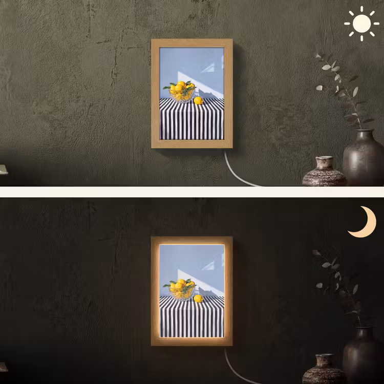 Lightbox - Wandlamp - Citroenen - Fruit - Geel - Citroenen - Fruit - Geel Light Box met kabel (Wandlamp) klein