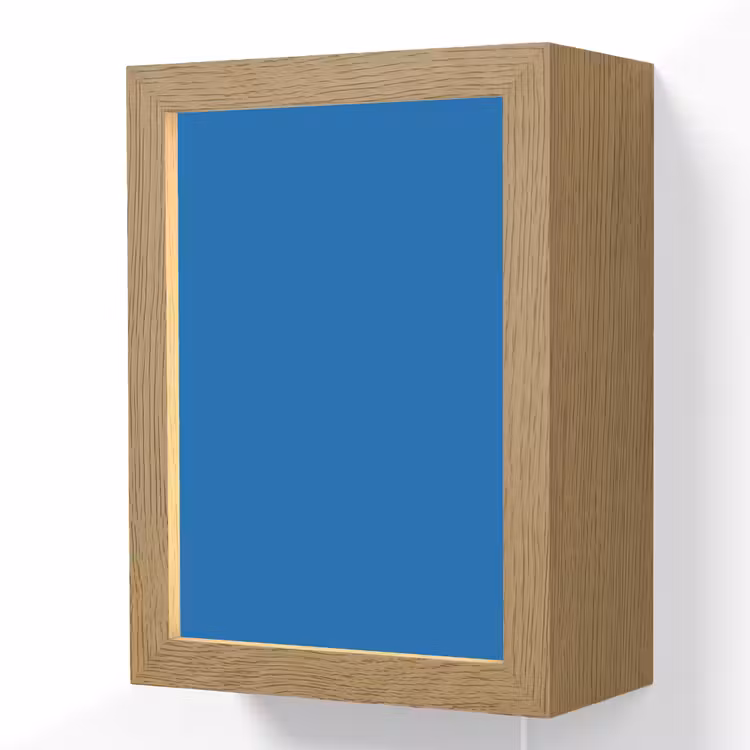 Classic - Azure - Blauw Light Box met kabel (Wandlamp) klein 929 -3d