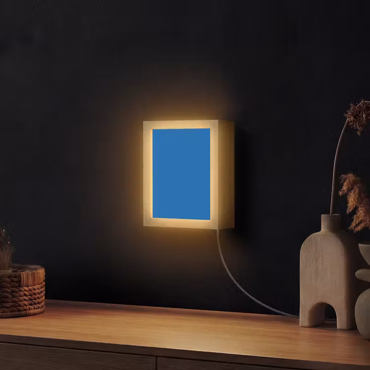 Classic - Azure - Blauw Light Box met kabel (Wandlamp) klein 929 -sfeer1