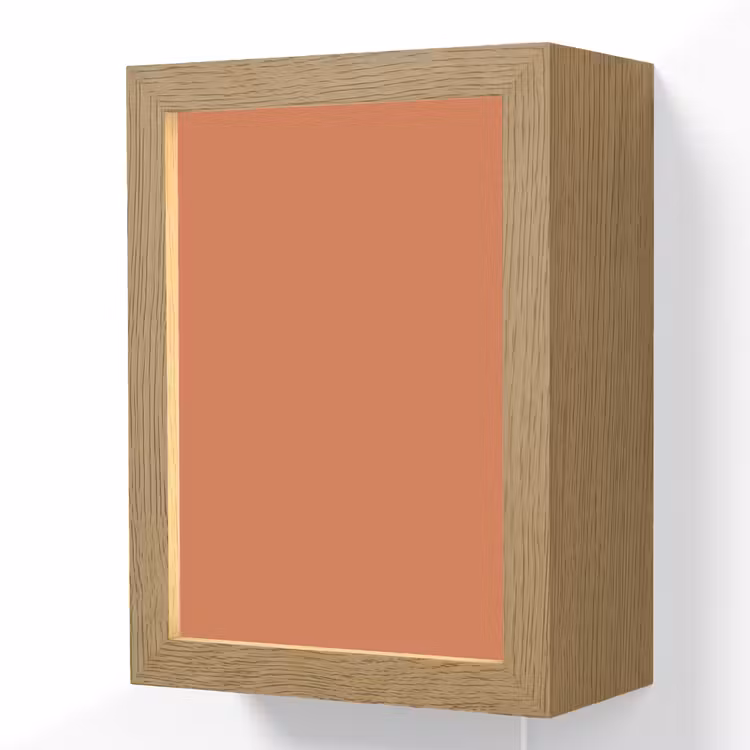 Classic - Terracotta - Oranje Light Box met kabel (Wandlamp) klein 929 -3d
