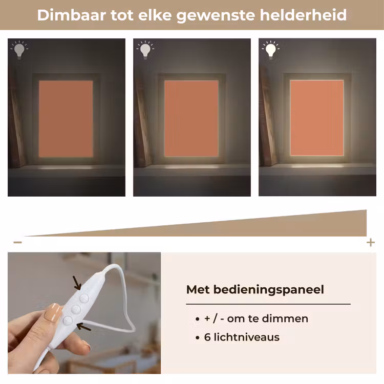 Classic - Terracotta - Oranje Light Box met kabel (Wandlamp) klein 929 -USP_dimbaarNL