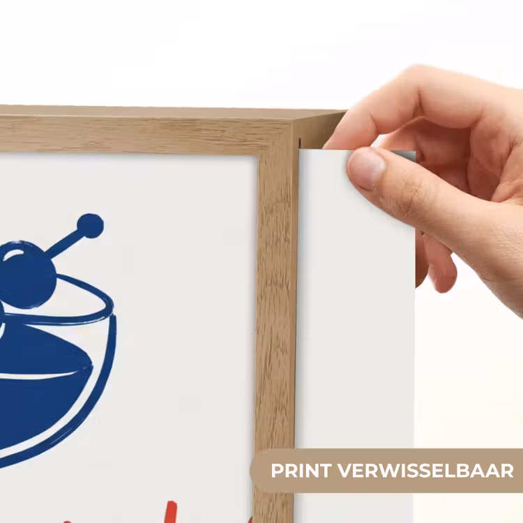 Cocktail - Glas - Illustratie - Blauw - Wit Light Box met batterij (Wandlamp) middel -USP_websiteprintNL