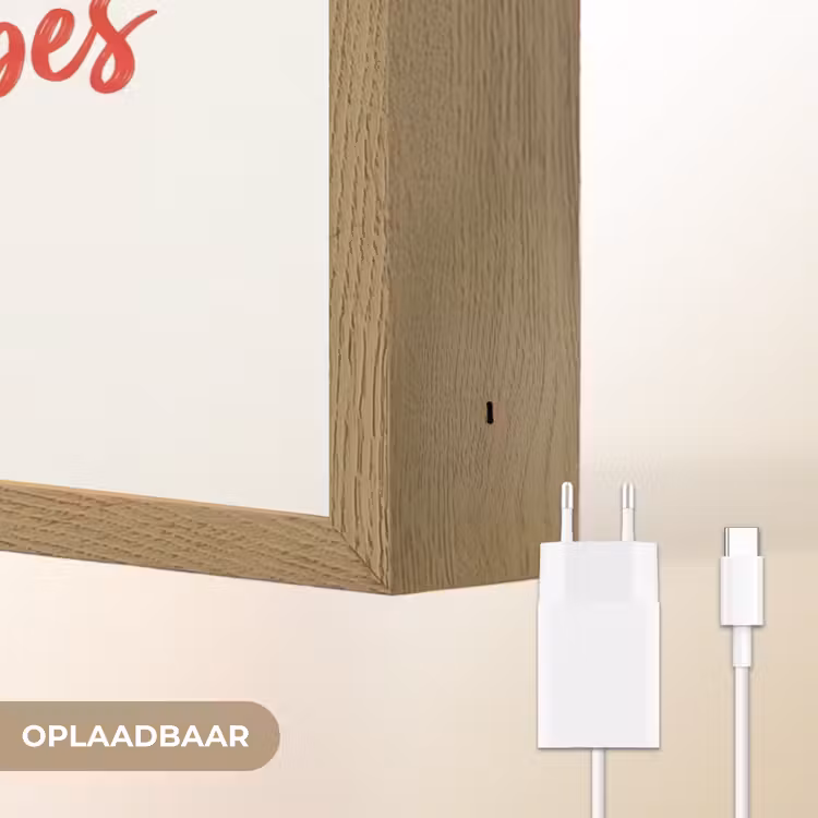 Cocktail - Glas - Illustratie - Blauw - Wit Light Box met batterij (Wandlamp) middel -USP_websiteoplaadbaarNL