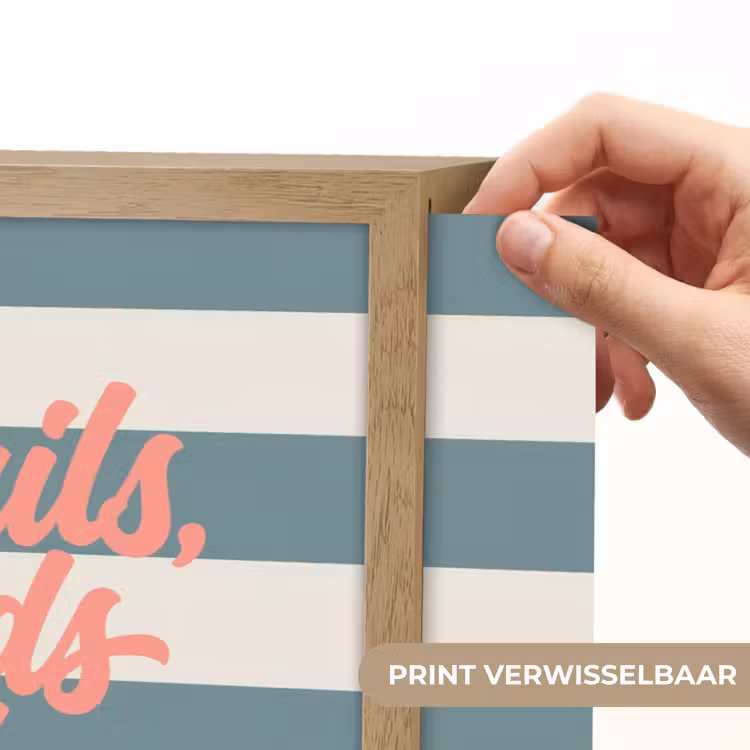 Cocktails - Strepen - Blauw - Koraal Light Box met batterij (Wandlamp) middel -USP_websiteprintNL
