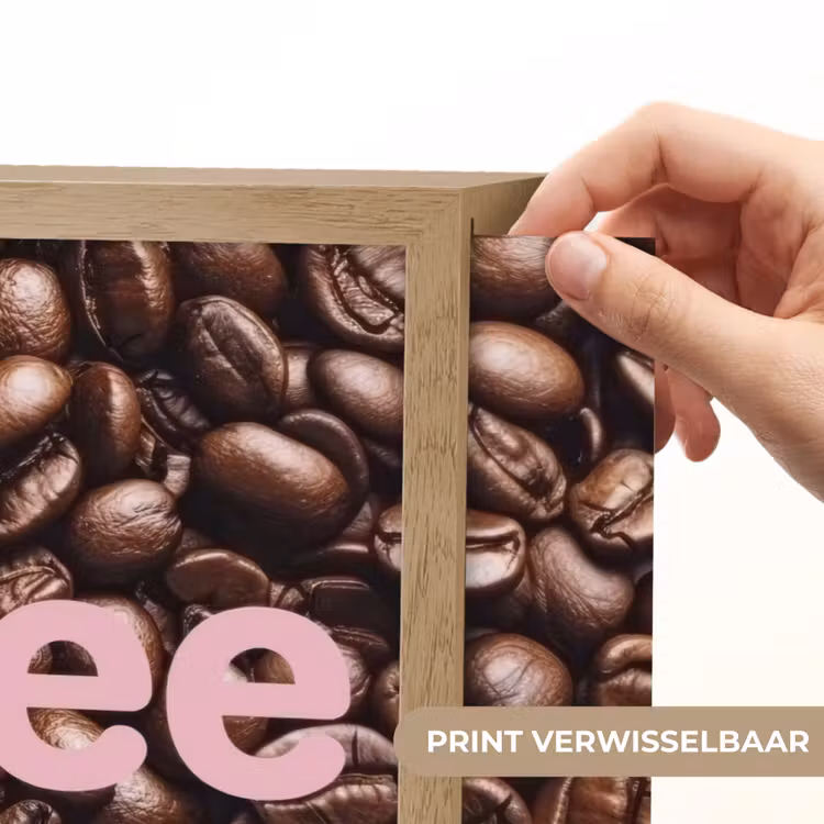 Coffee First - Koffiebonen - Roze Light Box met batterij (Wandlamp) middel -USP_websiteprintNL