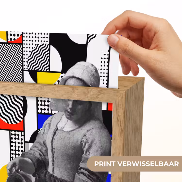 Collage - Mondriaan - Melkmeisje Light Box met kabel (Wandlamp) klein -USP_websiteprintNL