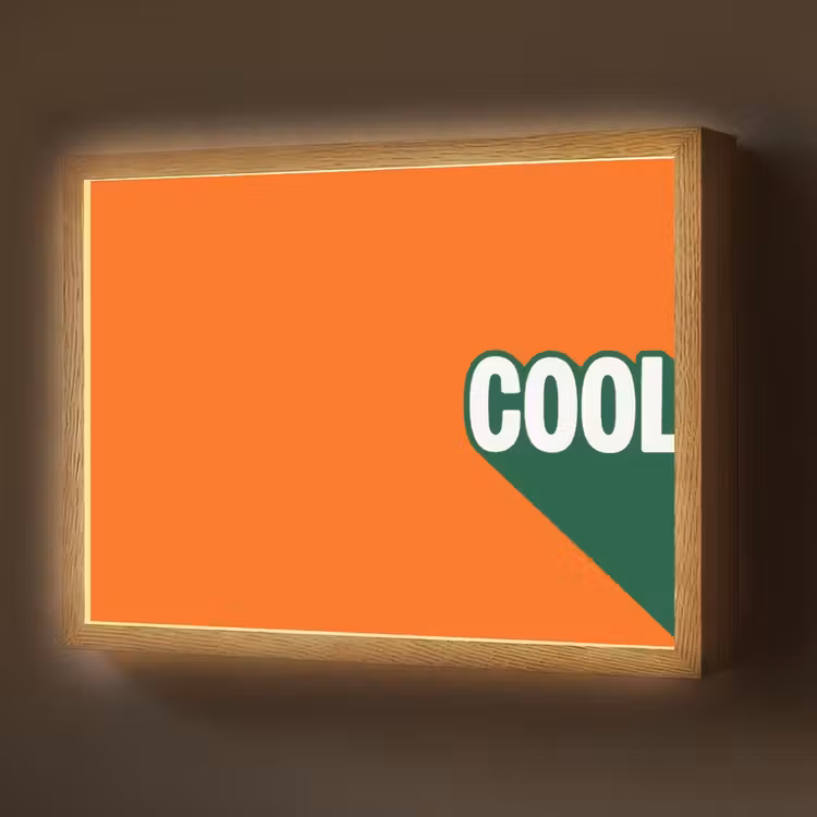 Cool - Oranje - Groen Light Box met batterij (Wandlamp) middel -z3d_website