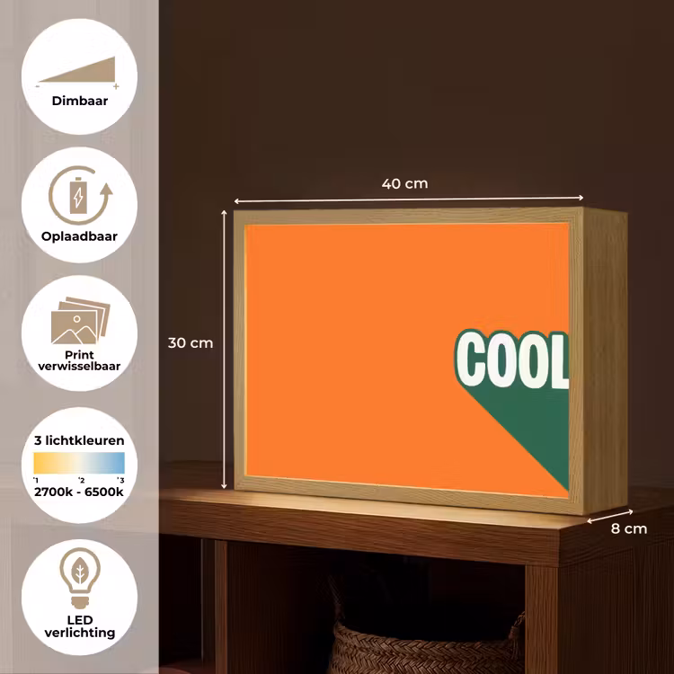 Cool - Oranje - Groen Light Box met batterij (Wandlamp) middel -USP_websiteoverzichtNL