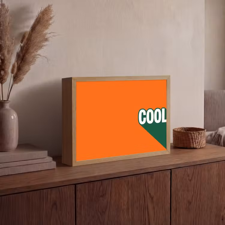Cool - Oranje - Groen Light Box met batterij (Wandlamp) middel -sfeer2
