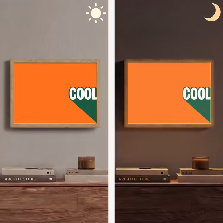 Cool - Oranje - Groen Light Box met batterij (Wandlamp) middel -sfeer3