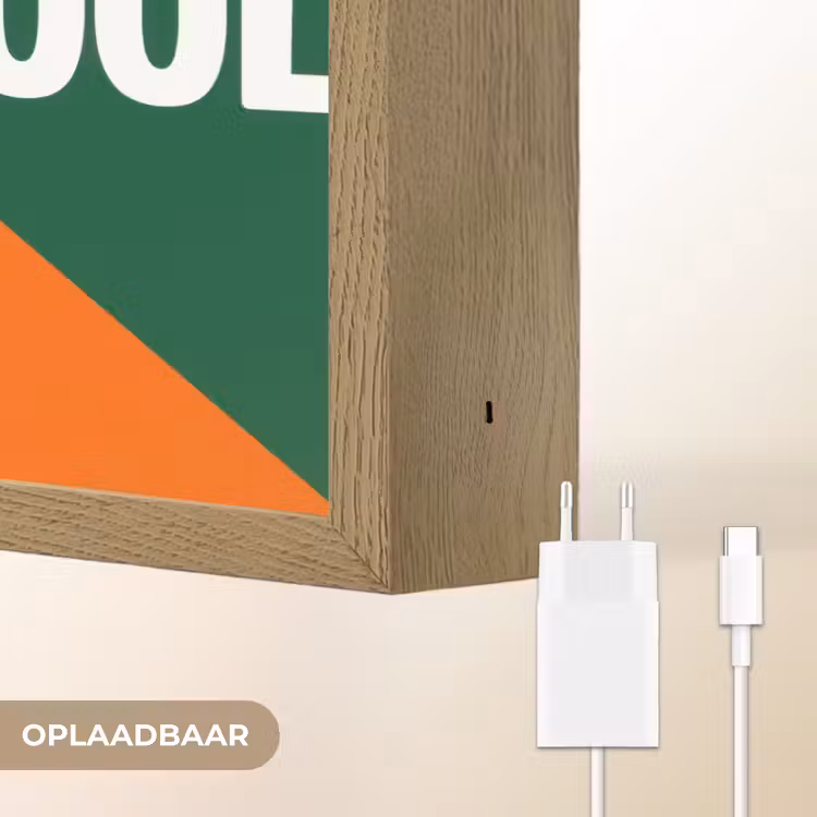 Cool - Oranje - Groen Light Box met batterij (Wandlamp) middel -USP_websiteoplaadbaarNL