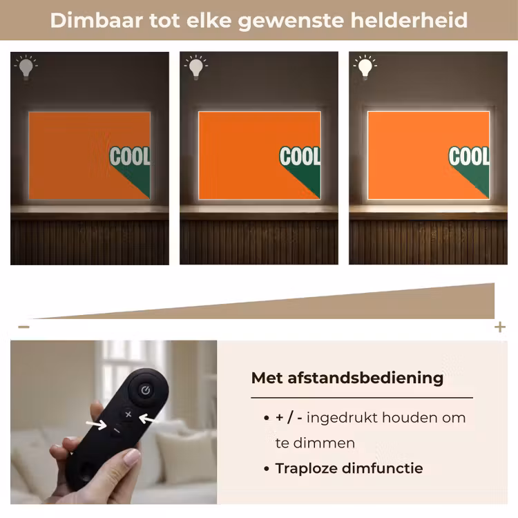 Cool - Oranje - Groen Light Box met batterij (Wandlamp) middel -USP_dimbaarNL