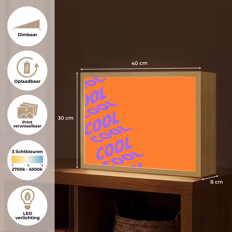 Cool - Paars - Oranje Light Box met batterij (Wandlamp) middel -USP_websiteoverzichtNL