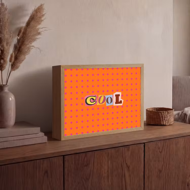 Cool - Stippen - Oranje Light Box met batterij (Wandlamp) middel -sfeer2