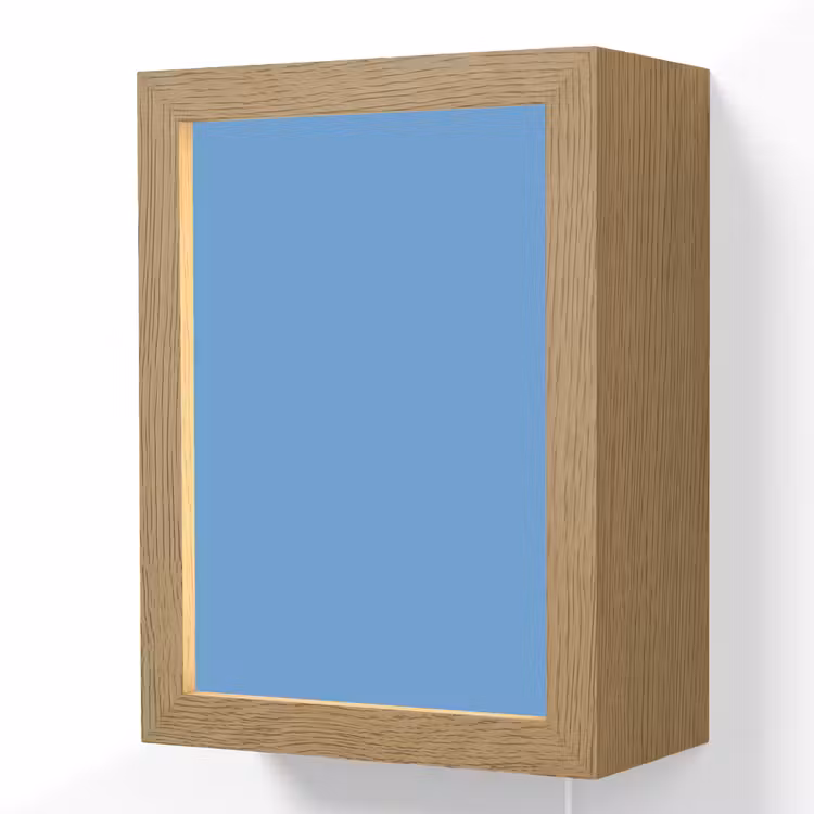 Cornflower - Blue - Blauw Light Box met kabel (Wandlamp) klein 929 -3d