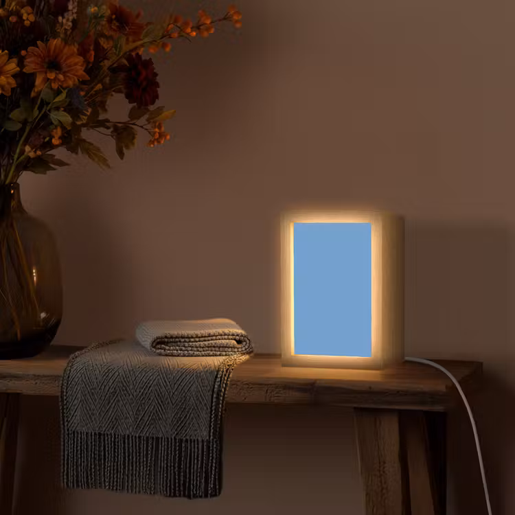Cornflower - Blue - Blauw Light Box met kabel (Wandlamp) klein 929 -sfeer4