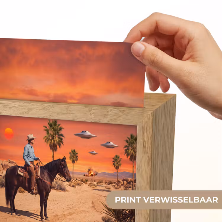Lightbox - Wandlamp - Cowboy - Paard - Woestijn - Cowboy - Paard - Woestijn Light Box met kabel (Wandlamp) klein