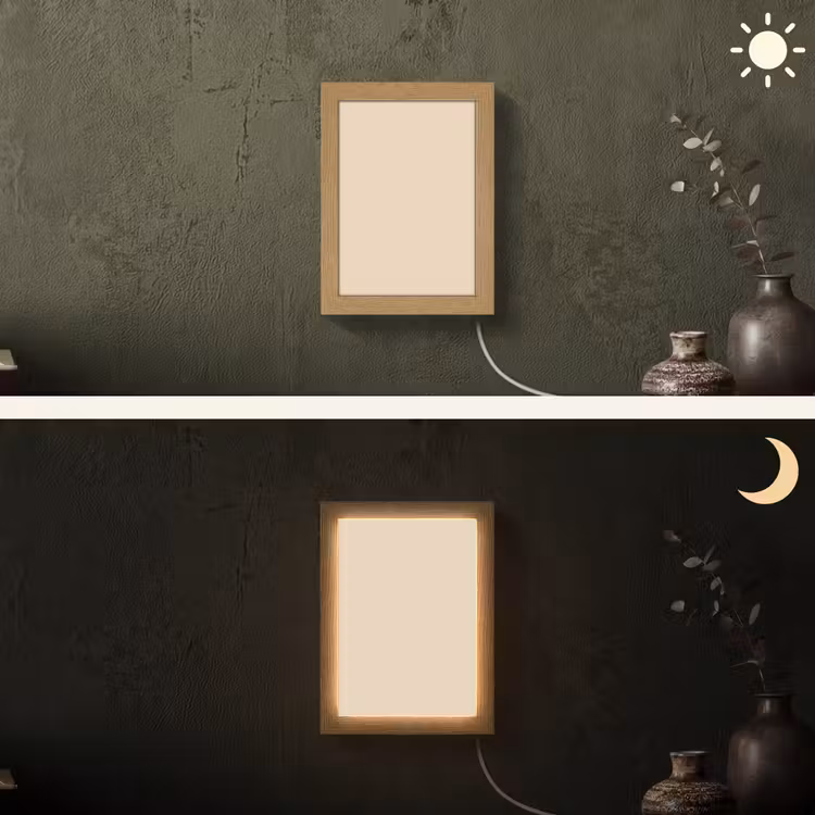 Cream - Nude - Neutraal Light Box met kabel (Wandlamp) klein 929 -sfeer3