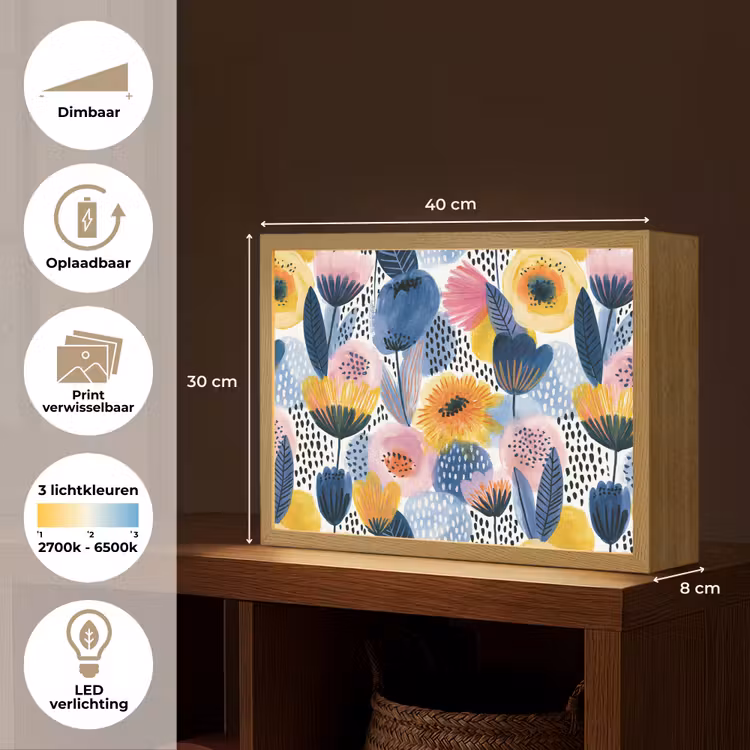 Creatief - Patroon - Kleurrijk Light Box met batterij (Wandlamp) middel 907 -USP_websiteoverzichtNL