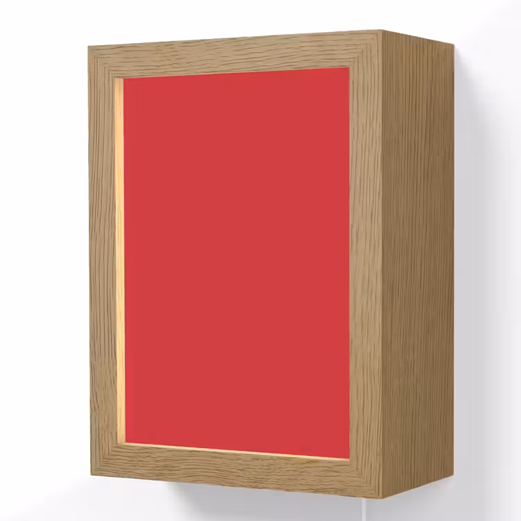 Crimson - Velvet - Rood Light Box met kabel (Wandlamp) klein 929 -3d