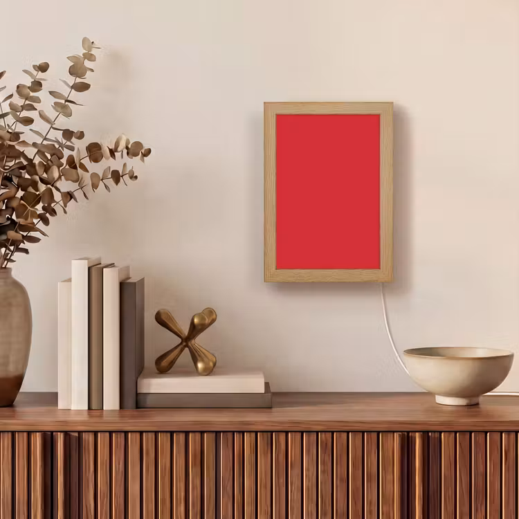 Crimson - Velvet - Rood Light Box met kabel (Wandlamp) klein 929 -sfeer2