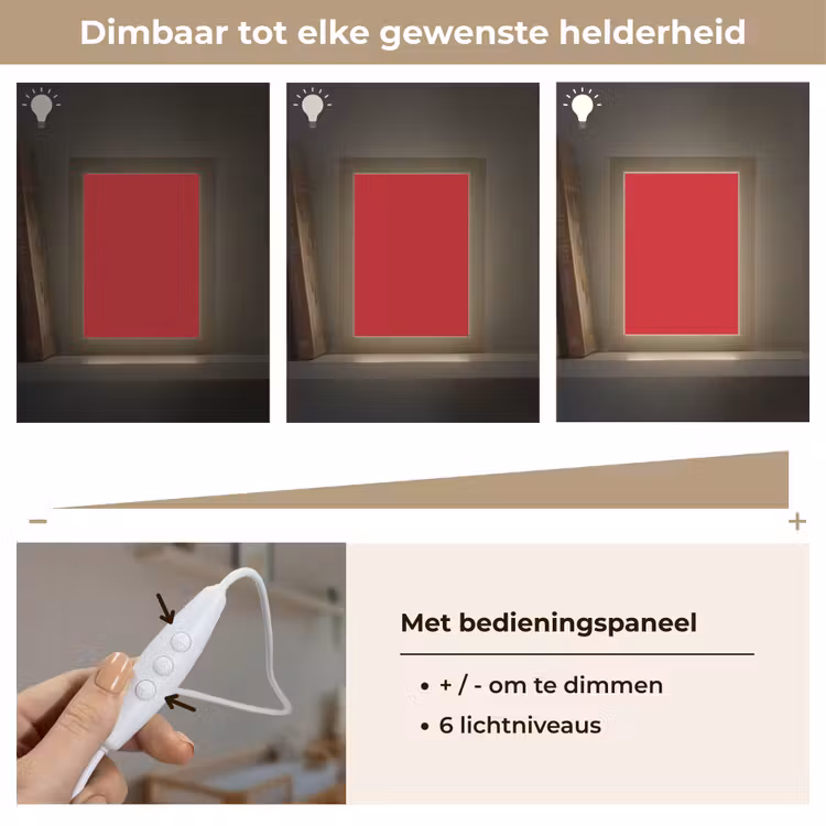 Crimson - Velvet - Rood Light Box met kabel (Wandlamp) klein 929 -USP_dimbaarNL