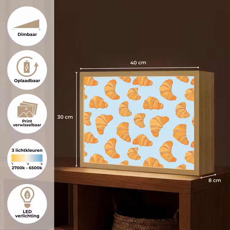 Croissant - Speels - Blauw Light Box met batterij (Wandlamp) middel 907 -USP_websiteoverzichtNL