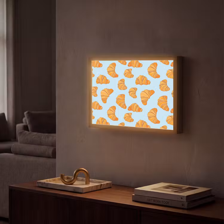 Croissant - Speels - Blauw Light Box met batterij (Wandlamp) middel 907 -sfeer1